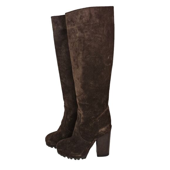 Michael Kors Collection Brown Suede Knee High Boots - Picture 3 of 13